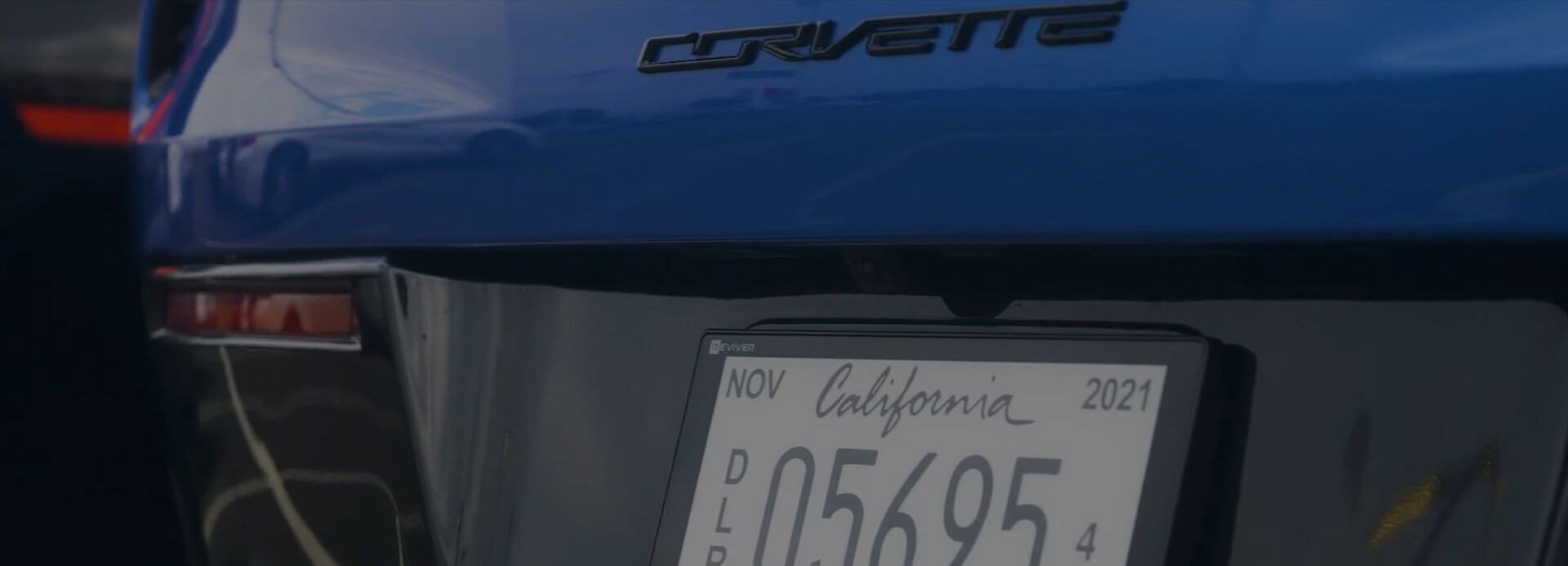 Corvette with digital license plate